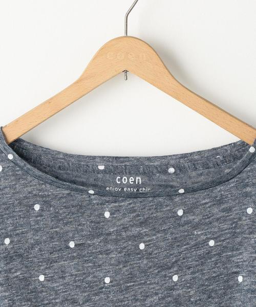 coen（コーエン）の「フレンチリネンドットプリントフリルスリーブTシャツ（Tシャツ/カットソー・レディース・グレー/ライトグレー/ネイビー・FREE）」の12枚目の写真