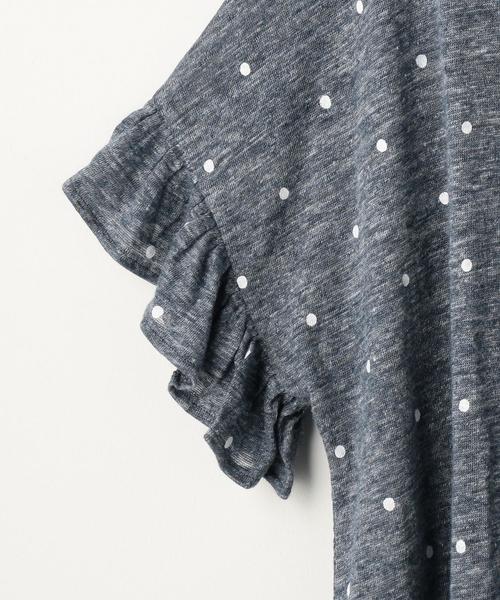 coen（コーエン）の「フレンチリネンドットプリントフリルスリーブTシャツ（Tシャツ/カットソー・レディース・グレー/ライトグレー/ネイビー・FREE）」の13枚目の写真