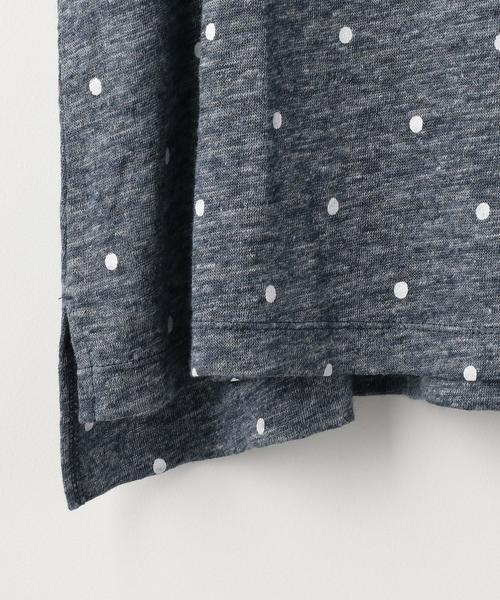 coen（コーエン）の「フレンチリネンドットプリントフリルスリーブTシャツ（Tシャツ/カットソー・レディース・グレー/ライトグレー/ネイビー・FREE）」の14枚目の写真