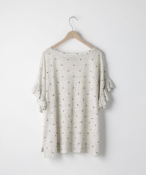 coen（コーエン）の「フレンチリネンドットプリントフリルスリーブTシャツ（Tシャツ/カットソー・レディース・グレー/ライトグレー/ネイビー・FREE）」の17枚目の写真