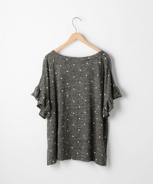 coen（コーエン）の「フレンチリネンドットプリントフリルスリーブTシャツ（Tシャツ/カットソー・レディース・グレー/ライトグレー/ネイビー・FREE）」の20枚目の写真
