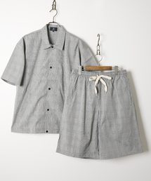 半袖コーチシャツジャケット+バスケショートパンツセットアップ