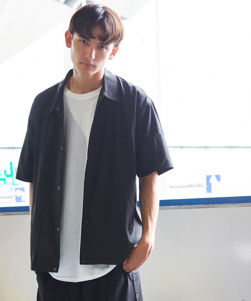 半袖コーチシャツジャケット+バスケショートパンツセットアップ