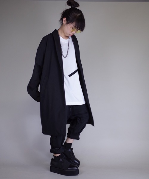 rovtski（ロフトスキー）の「rovtski 【ビッグシルエット】【スプリングコート】ワイドスリーブショールカラーチェスターコートF/FO17080202（チェスターコート・レディース・チャコールグレー/ブラック/シルバーグレー・FREE）」の8枚目の写真