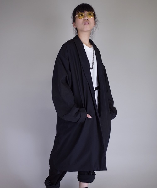 rovtski（ロフトスキー）の「rovtski 【ビッグシルエット】【スプリングコート】ワイドスリーブショールカラーチェスターコートF/FO17080202（チェスターコート・レディース・チャコールグレー/ブラック/シルバーグレー・FREE）」の10枚目の写真