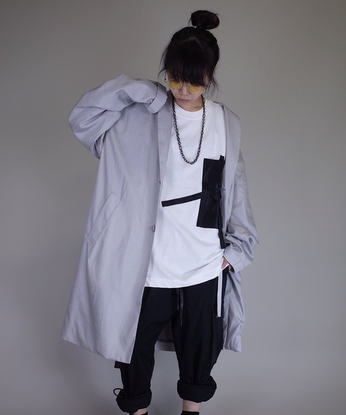 rovtski（ロフトスキー）の「rovtski 【ビッグシルエット】【スプリングコート】ワイドスリーブショールカラーチェスターコートF/FO17080202（チェスターコート・レディース・チャコールグレー/ブラック/シルバーグレー・FREE）」の19枚目の写真