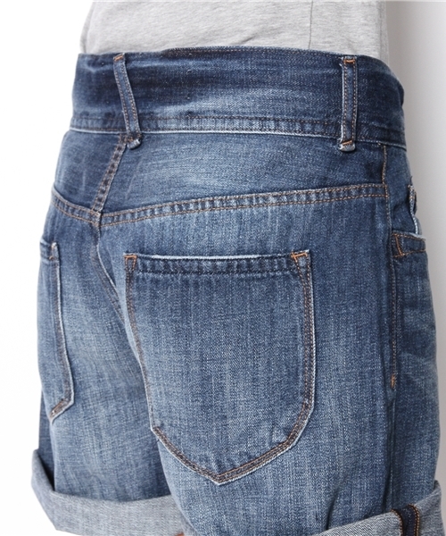NANO universe（ナノユニバース）の「FF/ロールUPデニムショートパンツ（デニムパンツ・レディース・インディゴブルー・34/36）」の5枚目の写真