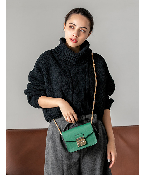 fifth（フィフス）の「ボトルネックケーブルニットプルオーバー（ニット/セーター・レディース・ホワイト/グレー/ブラック・MEDIUM）」の3枚目の写真