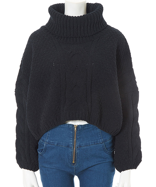 fifth（フィフス）の「ボトルネックケーブルニットプルオーバー（ニット/セーター・レディース・ホワイト/グレー/ブラック・MEDIUM）」の8枚目の写真