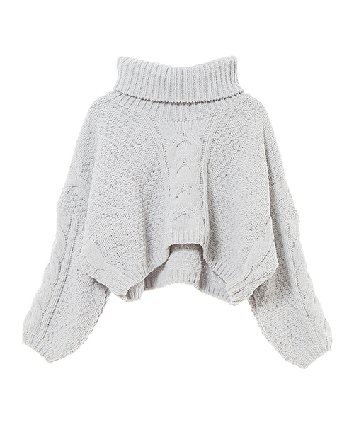 fifth（フィフス）の「ボトルネックケーブルニットプルオーバー（ニット/セーター・レディース・ホワイト/グレー/ブラック・MEDIUM）」の11枚目の写真