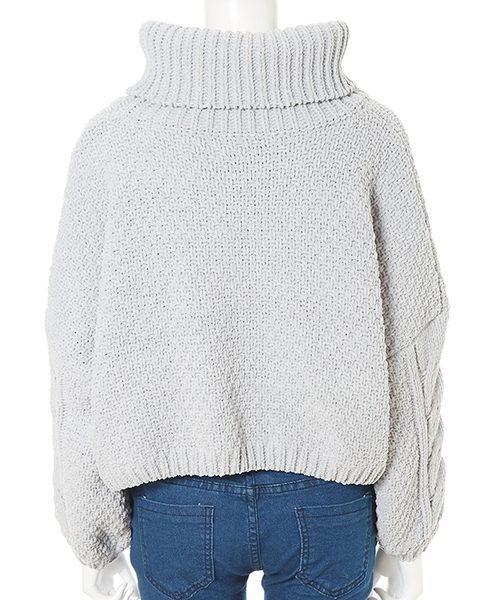 fifth（フィフス）の「ボトルネックケーブルニットプルオーバー（ニット/セーター・レディース・ホワイト/グレー/ブラック・MEDIUM）」の13枚目の写真