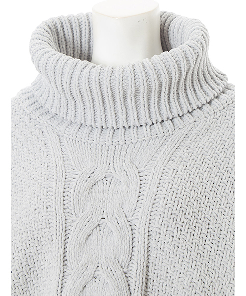 fifth（フィフス）の「ボトルネックケーブルニットプルオーバー（ニット/セーター・レディース・ホワイト/グレー/ブラック・MEDIUM）」の12枚目の写真