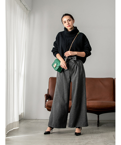 fifth（フィフス）の「ボトルネックケーブルニットプルオーバー（ニット/セーター・レディース・ホワイト/グレー/ブラック・MEDIUM）」の7枚目の写真