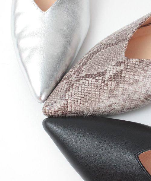 titivate（ティティベイト）の「Vｶｯﾄﾊﾟﾝﾌﾟｽ（パンプス・レディース・ホワイト/ブラック/シルバー/ライトベージュ/パイソン・LL/S/M/L）」の14枚目の写真