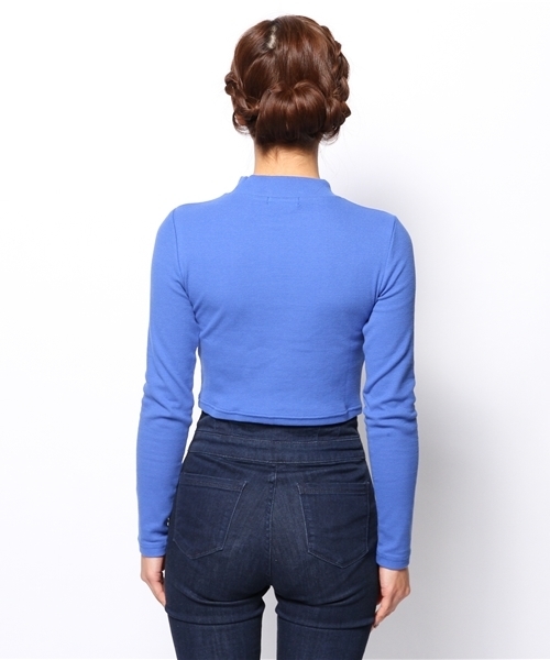 WEGO（ウィゴー）の「WEGO/クロップドハイネックTee（Tシャツ/カットソー・レディース・オフホワイト/ブラック/ブルー/レッド・FREE）」の9枚目の写真