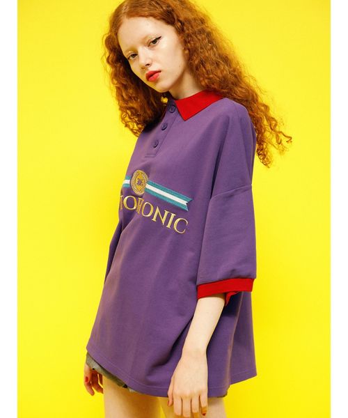 jouetie(ジュエティ)の「BIGポロチュニック(ポロシャツ)」|パープル