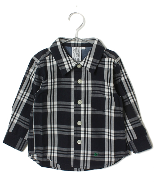 B:MING by BEAMS（ビーミングバイビームス）の「○ビーミング by ビームス / チェックシャツ（シャツ/ブラウス・キッズ・ネイビー/ピンク・100/90/80/120/110/130）」の2枚目の写真