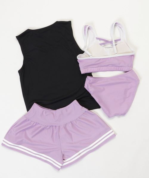 ZIDDY（ジディ）の「ZIDDY/ロゴタンクトップスイムウェア4点セット 水着（スイムグッズ・キッズ・ホワイト/ブラック・150/160/140）」の15枚目の写真