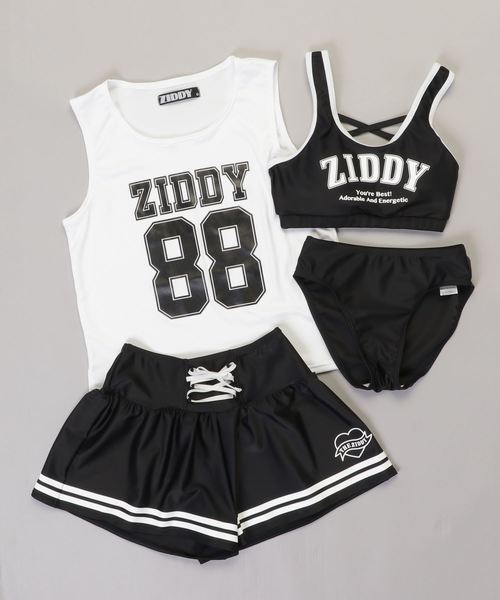 ZIDDY（ジディ）の「ZIDDY/ロゴタンクトップスイムウェア4点セット 水着（スイムグッズ・キッズ・ホワイト/ブラック・150/160/140）」の7枚目の写真