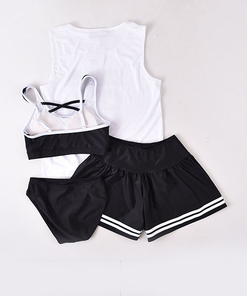 ZIDDY（ジディ）の「ZIDDY/ロゴタンクトップスイムウェア4点セット 水着（スイムグッズ・キッズ・ホワイト/ブラック・150/160/140）」の9枚目の写真