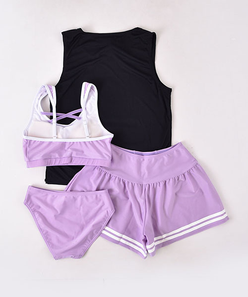 ZIDDY（ジディ）の「ZIDDY/ロゴタンクトップスイムウェア4点セット 水着（スイムグッズ・キッズ・ホワイト/ブラック・150/160/140）」の12枚目の写真