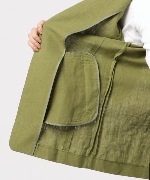 ottilie（オティーリエ）の「リネンノーカラージャケット（ノーカラージャケット・レディース・ベージュ/ネイビー/カーキ・FREE）」の6枚目の写真