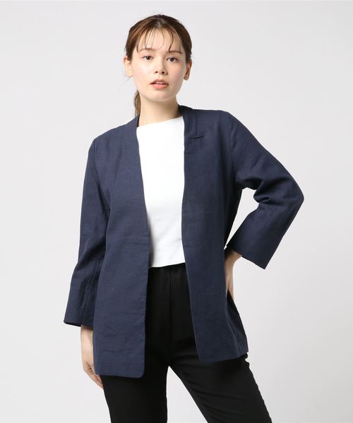 ottilie（オティーリエ）の「リネンノーカラージャケット（ノーカラージャケット・レディース・ベージュ/ネイビー/カーキ・FREE）」の17枚目の写真