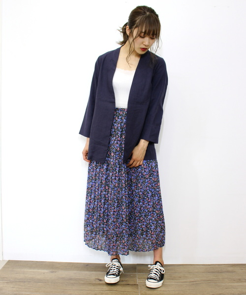 ottilie（オティーリエ）の「リネンノーカラージャケット（ノーカラージャケット・レディース・ベージュ/ネイビー/カーキ・FREE）」の19枚目の写真