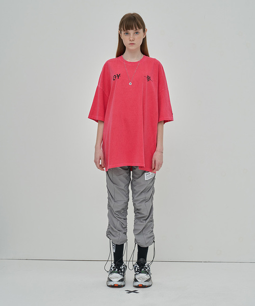 OY(オーワイ)の「ピグメント加工半袖Tシャツ/カットソー(Tシャツ/カットソー・メンズ・グレー/パープル/ピンク・FREE)」の3枚目の写真