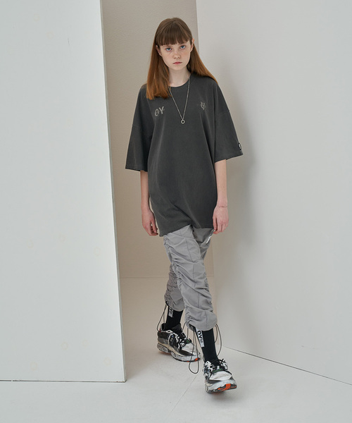 OY(オーワイ)の「ピグメント加工半袖Tシャツ/カットソー(Tシャツ/カットソー・メンズ・グレー/パープル/ピンク・FREE)」の6枚目の写真