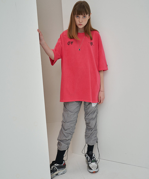 OY(オーワイ)の「ピグメント加工半袖Tシャツ/カットソー(Tシャツ/カットソー・メンズ・グレー/パープル/ピンク・FREE)」の9枚目の写真