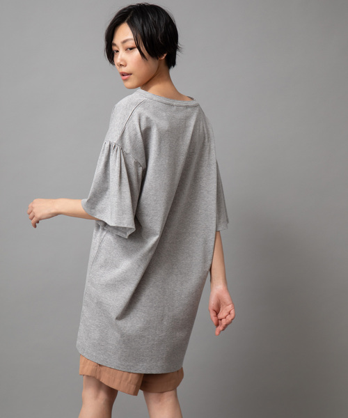 Munich(ミューニック)の「ドライタッチジャージバンドカラービッグシルエットロングTシャツ(Tシャツ/カットソー・レディース・ホワイト/ブラック/グレー/レッド・FREE)」の22枚目の写真