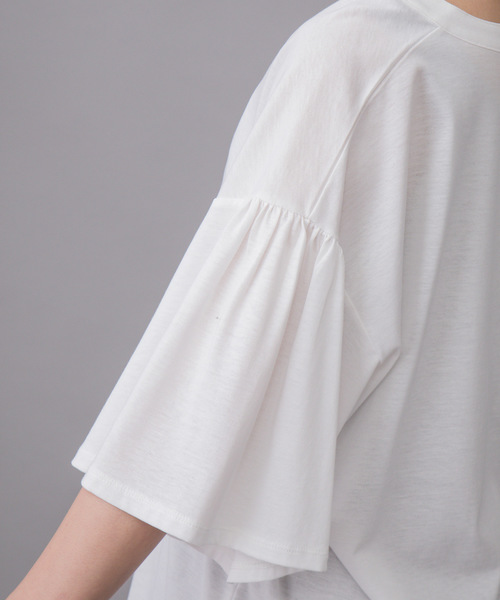 Munich(ミューニック)の「ドライタッチジャージバンドカラービッグシルエットロングTシャツ(Tシャツ/カットソー・レディース・ホワイト/ブラック/グレー/レッド・FREE)」の13枚目の写真