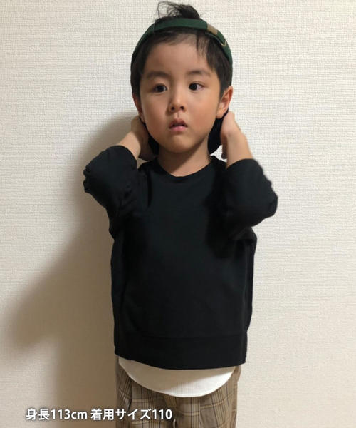 coen（コーエン）の「【先行販売・coen キッズ / ジュニア】ミニ裏毛×ワッフルタンクトップ2セット（Tシャツ/カットソー・キッズ・ベージュ/ブラック・150/120/100/110/130/140）」の2枚目の写真