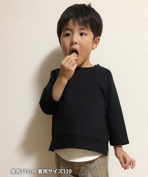 coen（コーエン）の「【先行販売・coen キッズ / ジュニア】ミニ裏毛×ワッフルタンクトップ2セット（Tシャツ/カットソー・キッズ・ベージュ/ブラック・150/120/100/110/130/140）」の4枚目の写真