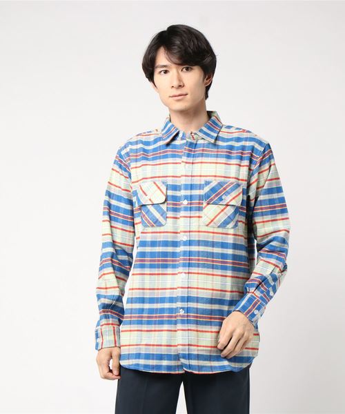 DEAR LAUREL(ディアローレル)の「DEAR LAUREL/ディアローレル D19F2601 ネルシャツ(シャツ/ブラウス・メンズ・ブルー/グリーン/ピンク/イエロー・M/L/XL)」の3枚目の写真