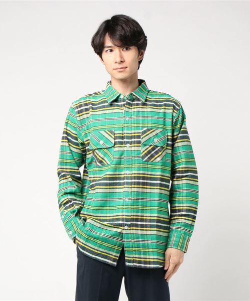 DEAR LAUREL(ディアローレル)の「DEAR LAUREL/ディアローレル D19F2601 ネルシャツ(シャツ/ブラウス・メンズ・ブルー/グリーン/ピンク/イエロー・M/L/XL)」の2枚目の写真