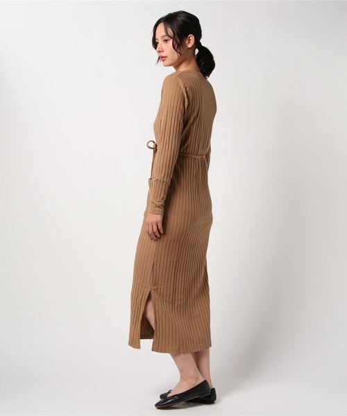 STYLEBLOCK（スタイルブロック）の「起毛ワイドリブポケットカーディガンワンピース（ワンピース・レディース・ブラウン/ダークグレー/ブラック/ベージュ・M）」の5枚目の写真