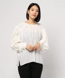M/M ATTACHMENT | 【M/M ATTACHMENT(エムエムアタッチメント)】Ry/Cu/Siローン ギャザーピンタックブラウス(シャツ/ブラウス)