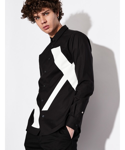 ARMANI EXCHANGE(アルマーニエクスチェンジ)の「【A|Xアルマーニ エクスチェンジ】ビッグAXロゴ長袖シャツ/REGULAR(シャツ/ブラウス・メンズ・ホワイト/ブラック・X-SMALL/LARGE/X-LARGE/MEDIUM/SMALL)」の5枚目の写真