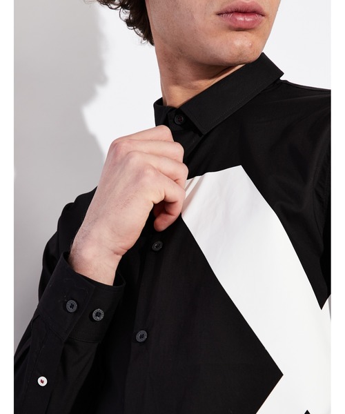 ARMANI EXCHANGE(アルマーニエクスチェンジ)の「【A|Xアルマーニ エクスチェンジ】ビッグAXロゴ長袖シャツ/REGULAR(シャツ/ブラウス・メンズ・ホワイト/ブラック・X-SMALL/LARGE/X-LARGE/MEDIUM/SMALL)」の3枚目の写真
