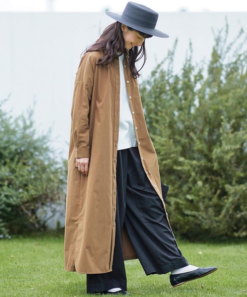 Sunny clouds（サニークラウズ）の「サニークラウズ　羽織れるワンピース〈レディース〉（シャツワンピース・レディース・ダークベージュ・MEDIUM/LARGE/X-LARGE/XX-LARGE/NM）」の7枚目の写真