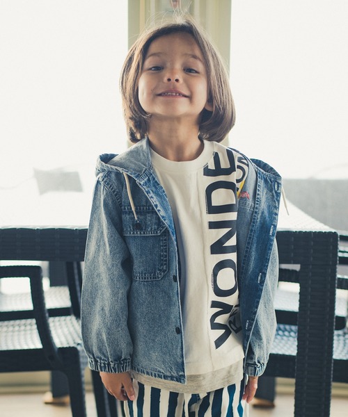 RADCHAP（ラッドチャップ）の「デニムパーカーシャツブルゾン（シャツ/ブラウス・キッズ・ネイビー/ブルー・120cm/150cm/140cm/130cm/110cm/90cm/100cm）」の4枚目の写真