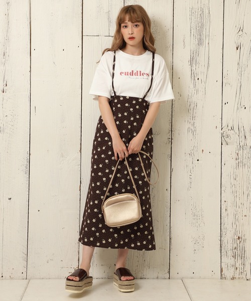 one after another NICE CLAUP（ワンアフターアナザーナイスクラップ）の「サス付きアソート柄マーメイドスカート（スカート・レディース・ブラック系その他/ブラウン系その他・FREE）」の9枚目の写真