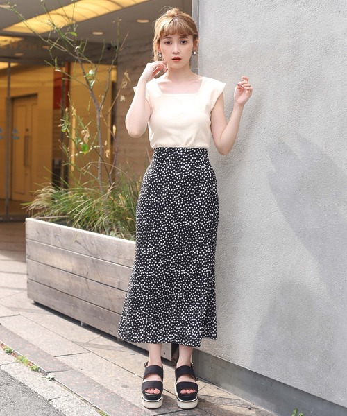 one after another NICE CLAUP（ワンアフターアナザーナイスクラップ）の「サス付きアソート柄マーメイドスカート（スカート・レディース・ブラック系その他/ブラウン系その他・FREE）」の5枚目の写真