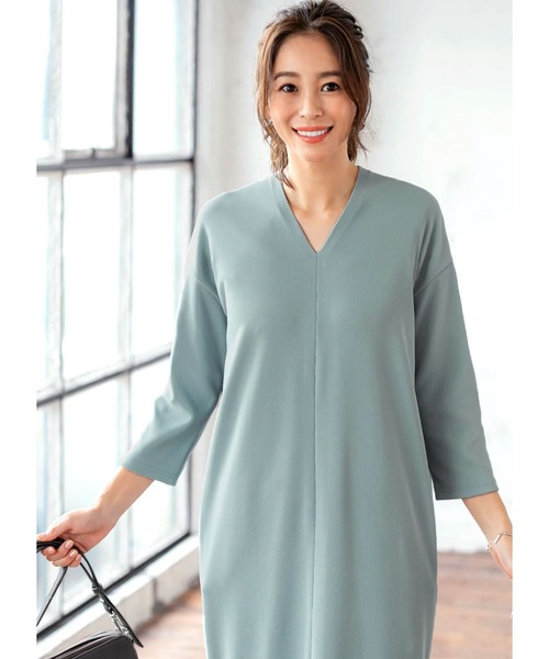 想像を超えての魅力 の7分袖ライトリラックスvネックワンピース ロング ワンピース Style ワンピース ドレス Deli Style Deli スタイルデリ のファッション ワンピース