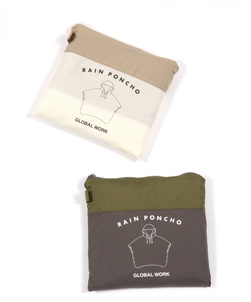 GLOBAL WORK（グローバルワーク）の「GWレインポンチョAD/861668（レインコート/ポンチョ・レディース・ライトベージュ/カーキ/パープル系その他5/グレー・FREE）」の13枚目の写真