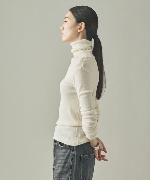 Curensology（カレンソロジー）の「Curensology(カレンソロジー)/ウールテレコタートル（ニット/セーター・レディース・チャコールグレー/オートミール/ブラック/ライトブラウン/ホワイト/トップグレー/ボルドー/ブラウン/ダークグリーン/ライトベージュ/ブルー/レッド・FREE）」の14枚目の写真