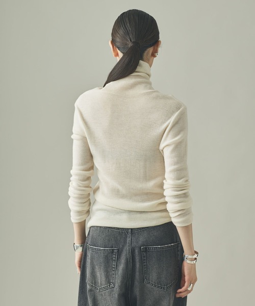 Curensology（カレンソロジー）の「Curensology(カレンソロジー)/ウールテレコタートル（ニット/セーター・レディース・チャコールグレー/オートミール/ブラック/ライトブラウン/ホワイト/トップグレー/ボルドー/ブラウン/ダークグリーン/ライトベージュ/ブルー/レッド・FREE）」の15枚目の写真