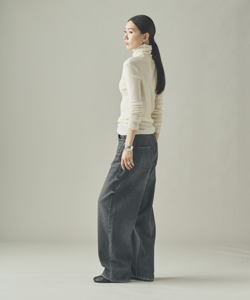 試着のみ美品　カレンソロジー　タートルネック フレアニット グレー 試着のみ美品 カレンソロジー タートルネック フレアニット グレー